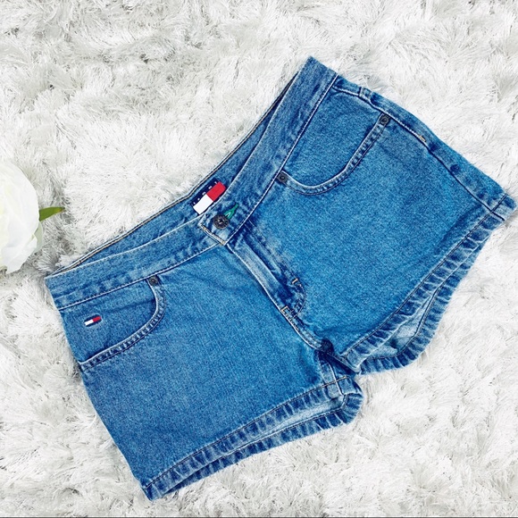 tommy hilfiger jean shorts vintage